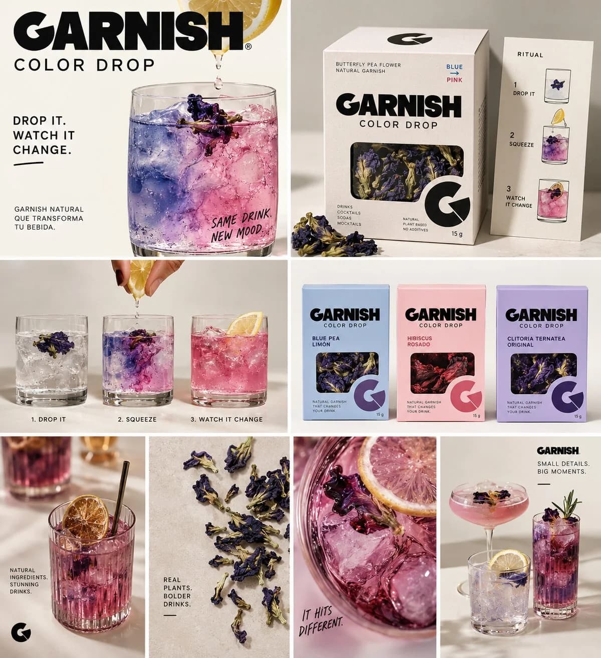 Garnish Color Drop, moodboard B: caja